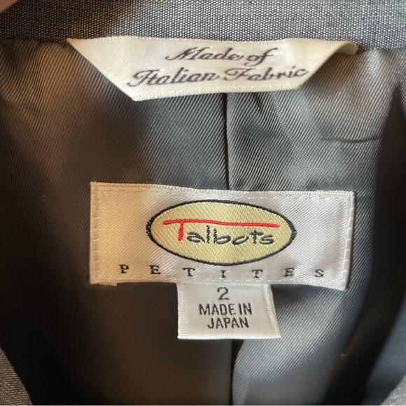 Talbots Blazer Gray Pinstripe Viscose 
Mohair Wool Blend 2P Petite - Picture 4 of 7